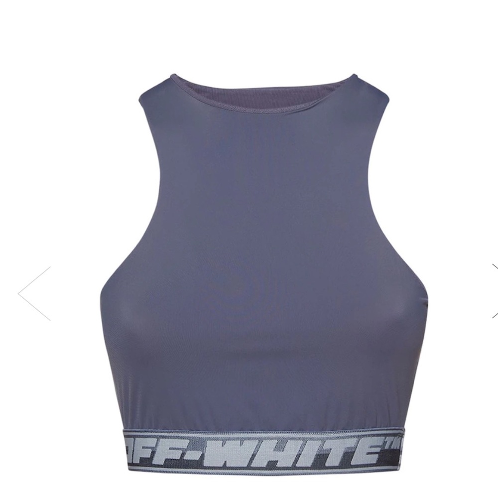 Off White Athleisure Logo Band Logo Crop Top 6